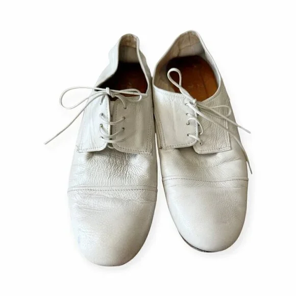 Vintage Y2K, Strategia Distressed white Oxford Shoes, Size 39EU